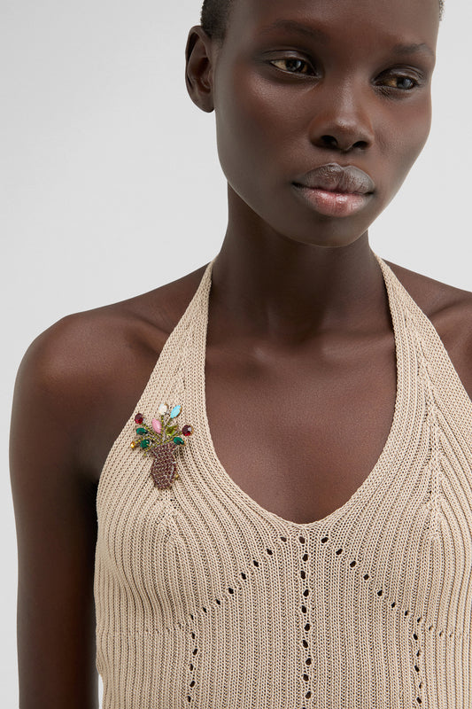 FLOWER VASE BROOCH