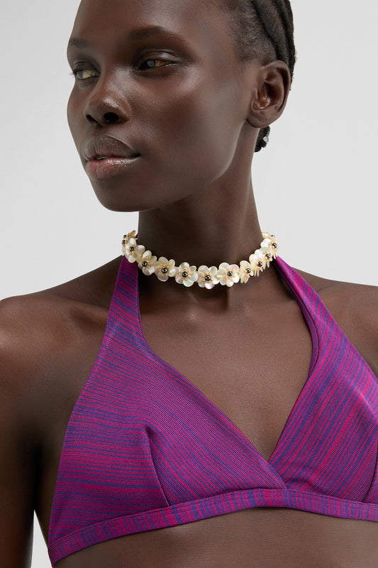 MOTHER OF PEARL FLOWER NECKLACE