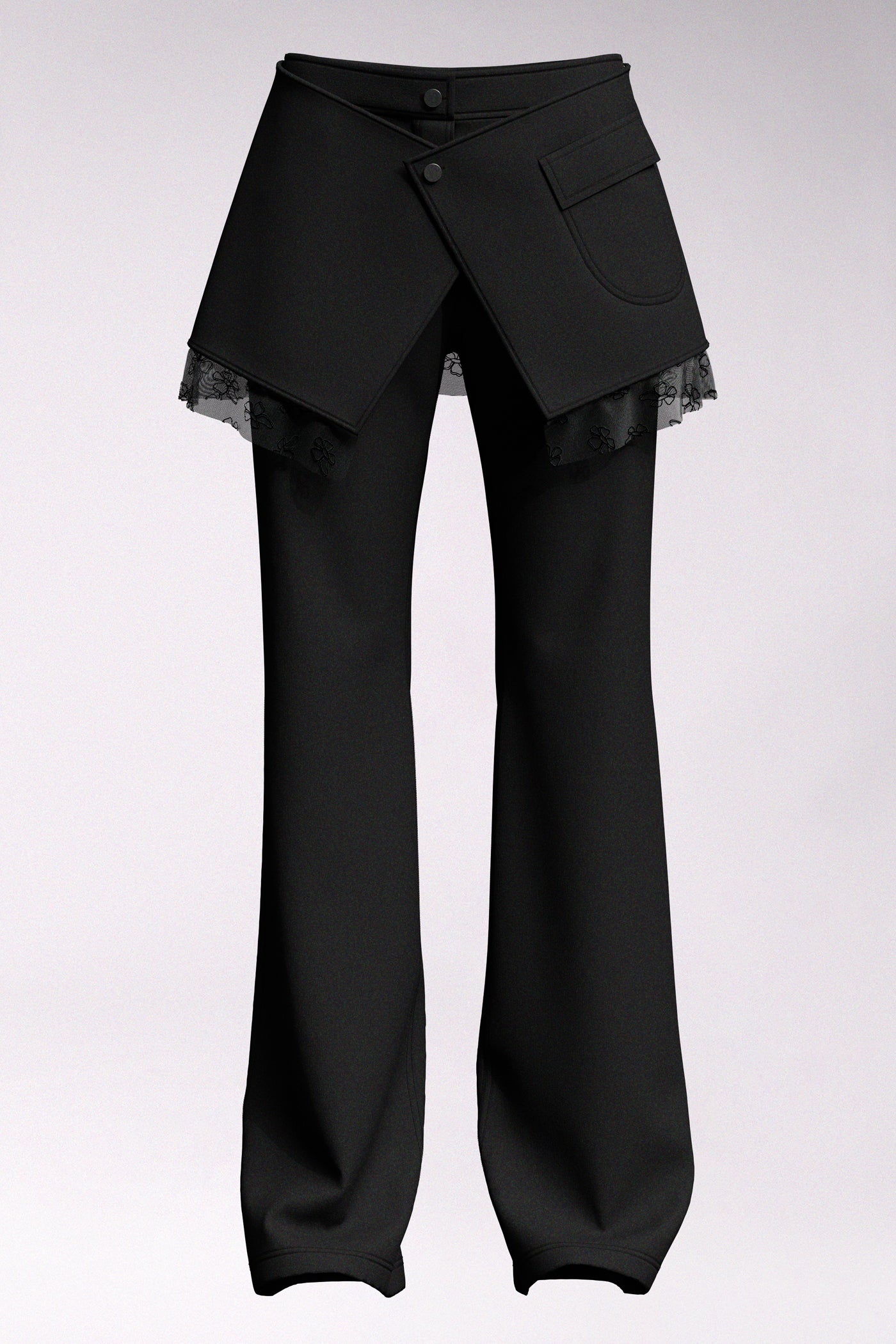 MACCAPANI - THE SKIRTED PANT - BLACK