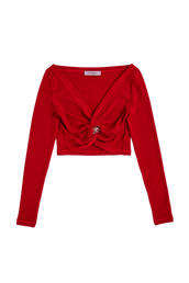 ANGELA LONG SLEEVE TOP - RED