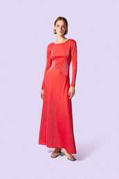 JULS DRESS - LUREX RED