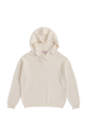 KNITTED HOODIE - OFF WHITE