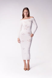 MONOGRAM DRESS - OFF WHITE