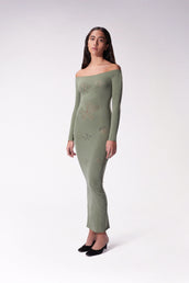 MONOGRAM DRESS - MILITARY GREEN