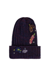 KNITTED BEANIE - NAVY BORDEAUX HOLIDAY EDITION