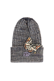 KNITTED BEANIE - PEARL NAVY BEIGE HOLIDAY EDITION
