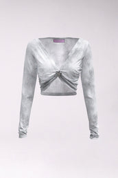 ANGELA LONG SLEEVE TOP - SPRAY GREY