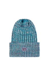 KNITTED BEANIE - BLUE MELANGE