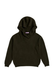 KNITTED HOODIE - MILITARY GREEN