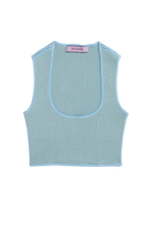 KNITTED BRA-TOP - LIGHT BLUE BEIGE