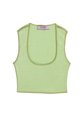 KNITTED BRA-TOP - PISTACCHIO OFF WHITE