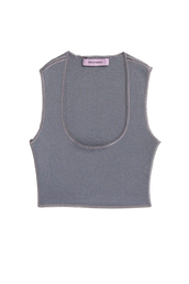 KNITTED BRA-TOP - GREY LILAC