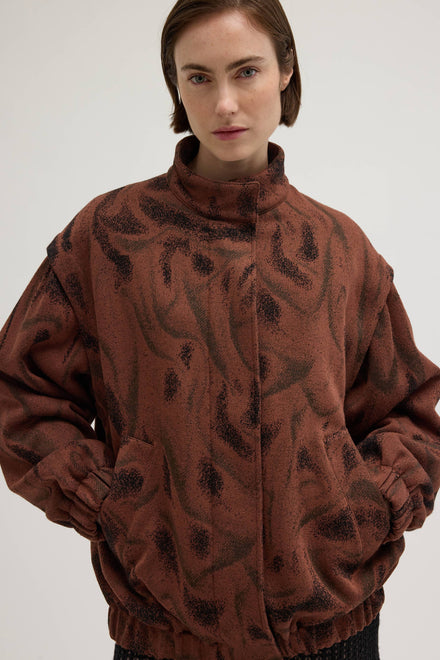 New In: Wool Jacquard in grounded colourway.