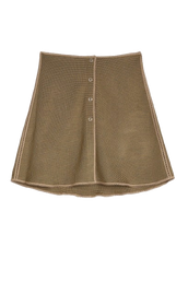 KNITTED MINI SKIRT - YELLOW GREY