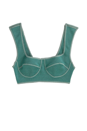 KNITTED TOP - MINT GREY