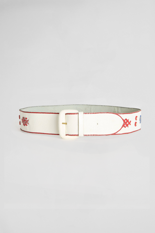 LEATHER EMBROIDERY BELT - VINTAGE