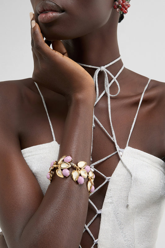 GOLD & LILAC BRACELET - SCHIAPARELLI