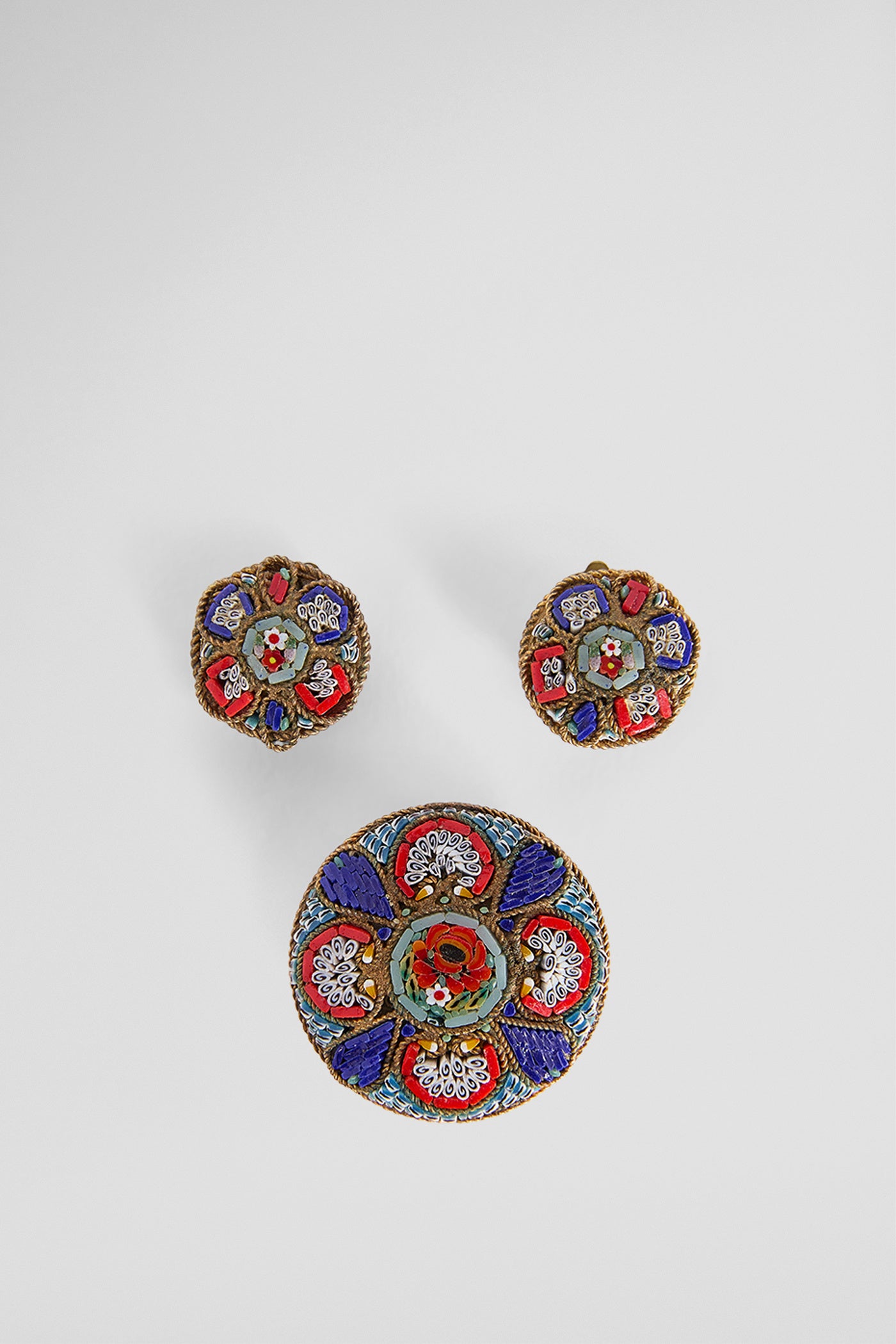 BROOCH & EARRINGS - ITALIAN MOSAIC