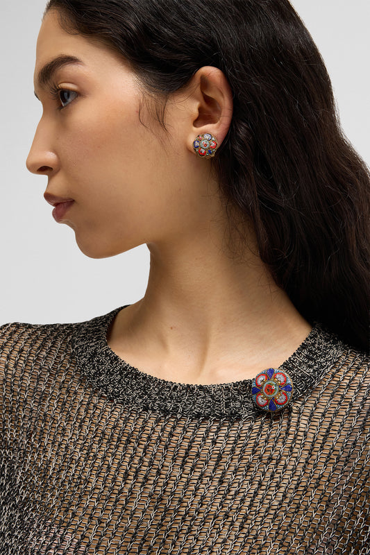 BROOCH & EARRINGS - ITALIAN MOSAIC