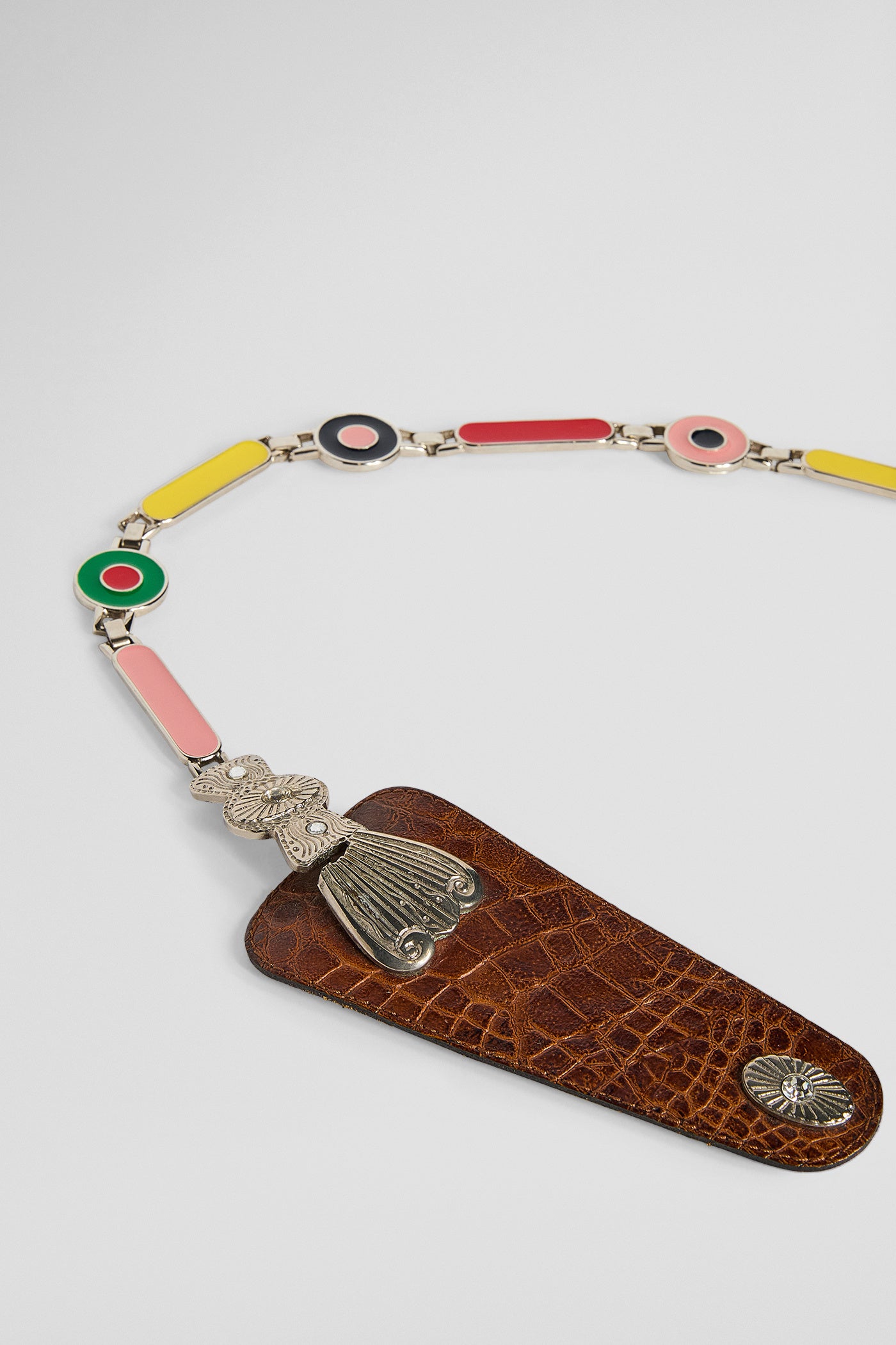 CHAIN LINK AND LEATHER BELT