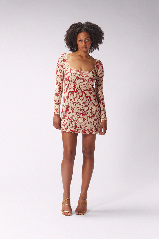 MACCAPANI - ELSA DRESS - BLACK CHERRY CREAM